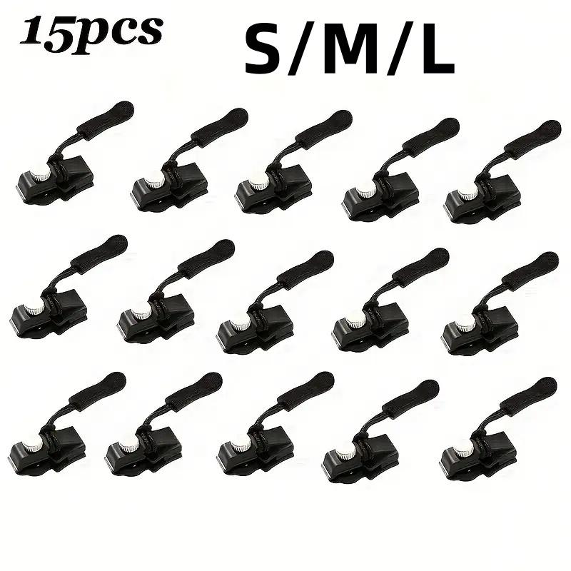 

15pcs 3-Size Zipper Repair Kit, Tool-Free Replacement Pulls for Bags, Coats, Clothes, Shoes & Boots. чёрный
