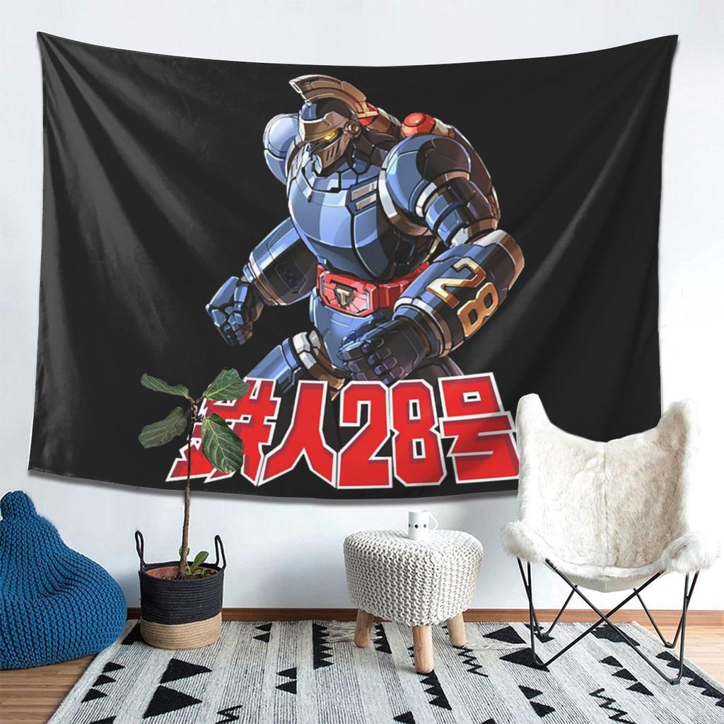 Casual Tetsujin 28 Robot Tapestry Wall Hanging Aesthetic Home Decor Tapestries for Dorm Room