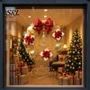 Holiday Glass Decals Christmas Wreath Static Window Sticker, Decorative for Doors And Windows, Party Supplies Removable PVC Wall Cling Home