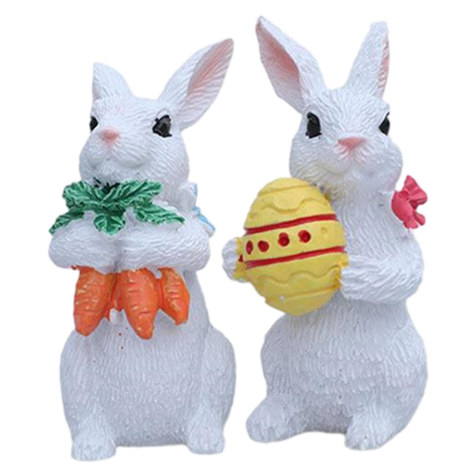 Resin Golden  Decor Easter Bunny Statue 3-Piece Set Spring Tabletop Decor белый