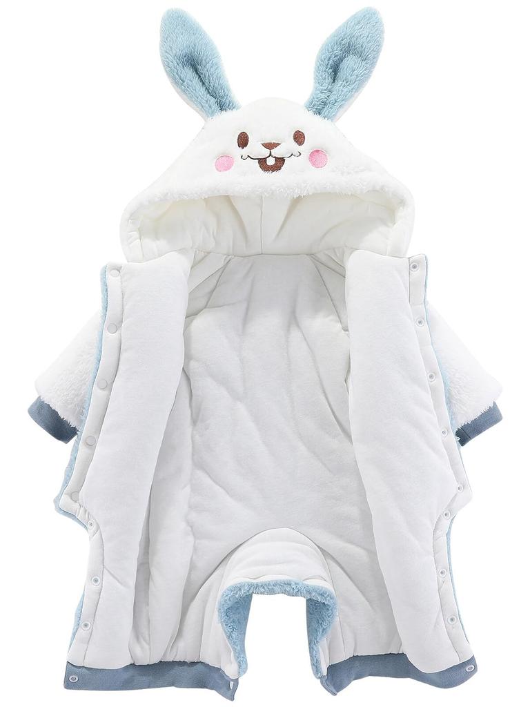 Warm Baby Baby Newborn Baby Fleece Open For Baby Shower Cold Heat Retention B 66 [Panegy] Clothes, Rompers, Coveralls, Overalls, Lined, Hooded, Front,