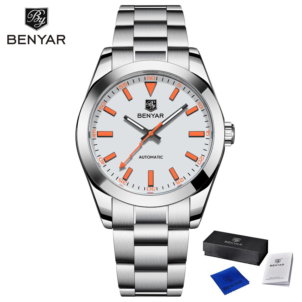 New BENYAR DESIGN Brand Fashion Watches For Men Sapphire Mirror Mechanical Men's Watches Waterproof Stainless Steel Watch