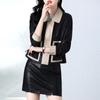 Hua Ge Di Qing Spring and Autumn New Genuine Leather Jacket Women's Sheepskin Short Jacket Single Leather Lapel Jacket