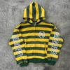 Street Kid Zip Up Mikina Pruhovaný Vzor s Nýty a Výšivkou Mikina Nová Pánská Hip Hop Móda Streetwear Unisex Krabicové Oblečení