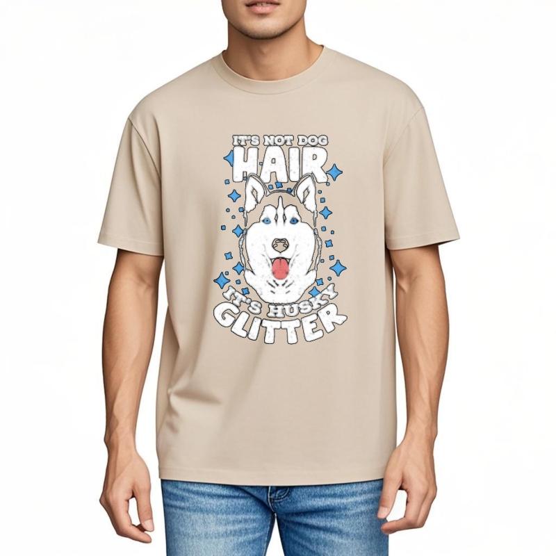 Tshirt For Unisex Workout Unisex Oneck Tshirt Fashion Its Not Dog Hair Its Husky Glitter Teenagers Tops Essential Tee Crew Neck