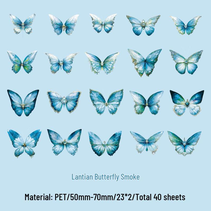 

Zao Mo Xi Yu Die Meng Series: Retro Butterfly Ice Crystal Laser Stickers for Journals