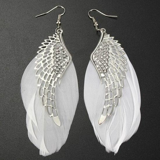 Angel Wings Feather Earrings: Fashionable Changeable Ornaments with a European-American Flair