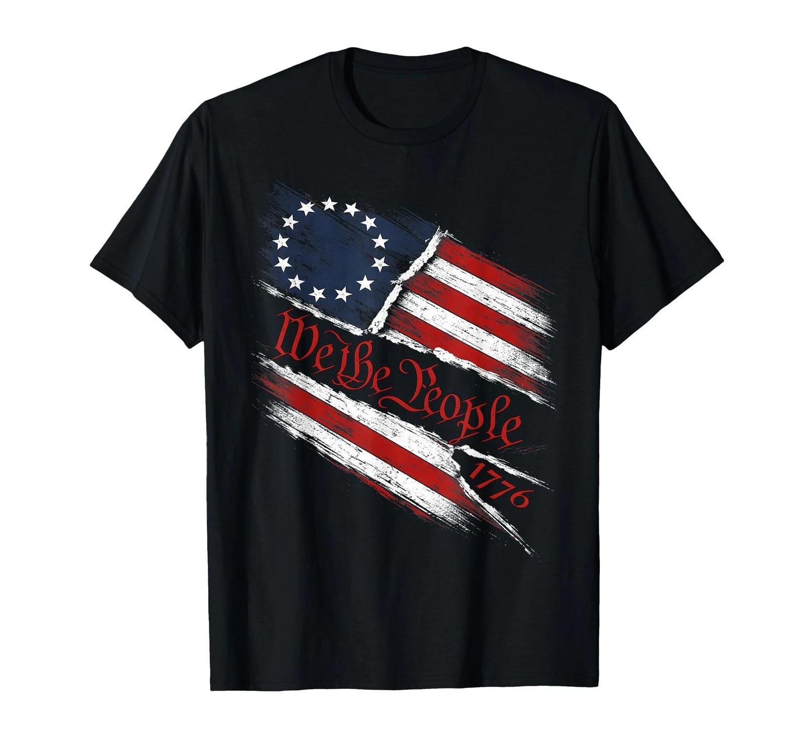 Patriotic 4th of July Betsy Ross Flag We The People 1776 T-Shirt XL