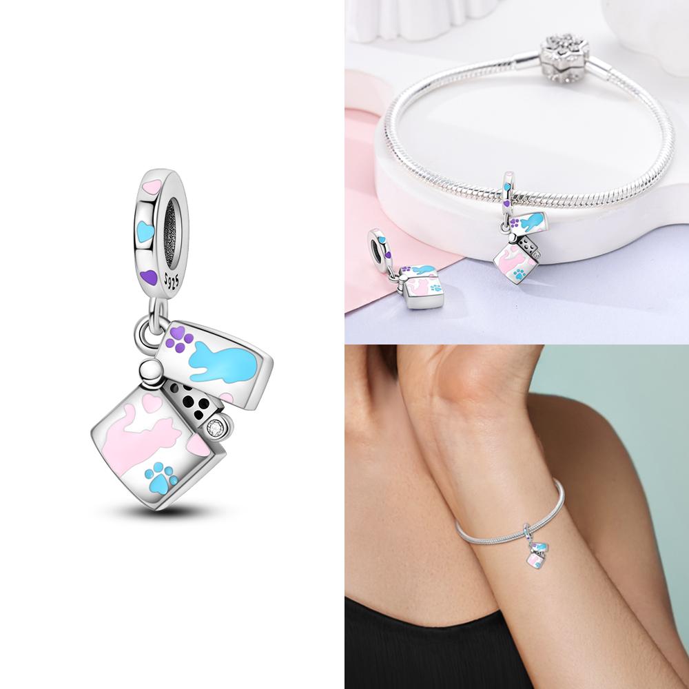 Funny Playable Smart Watch Tarot Bike Travel Dangle Original 100% Copper Charms Beads Fit Bangle Bracelet Diy Jewelry