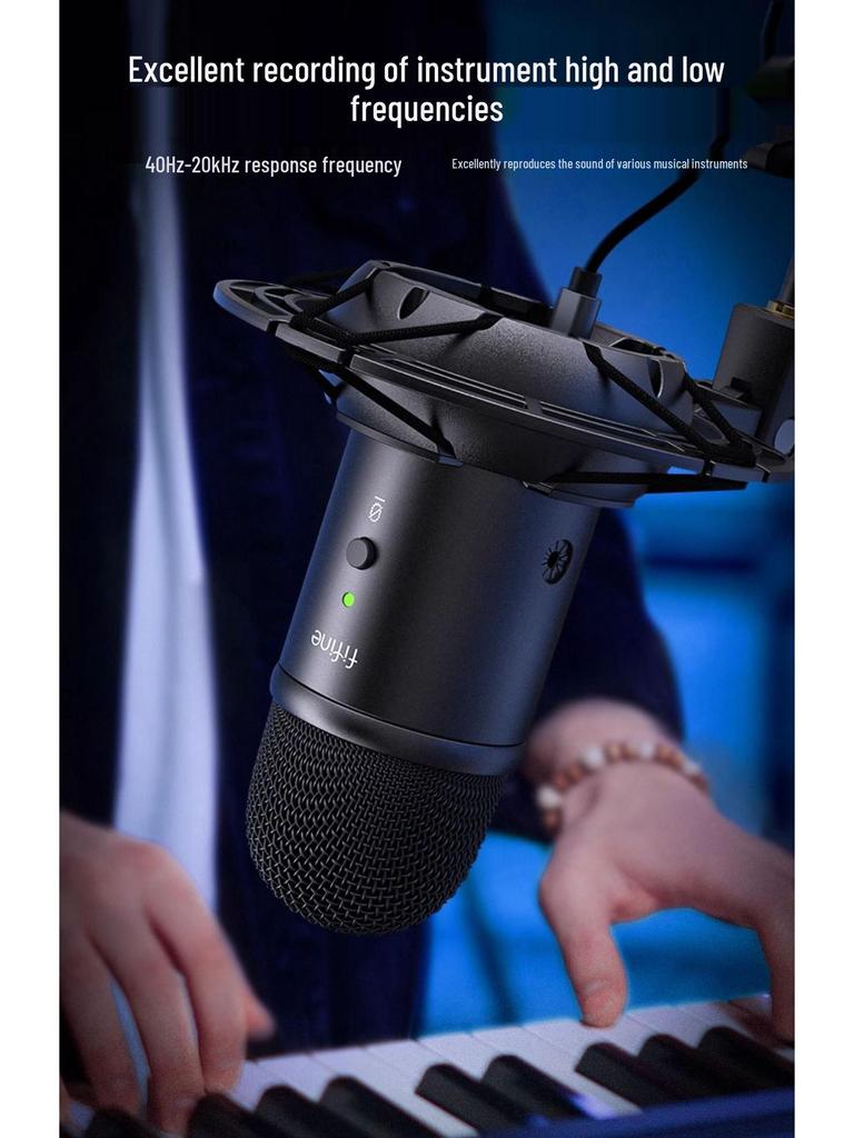 FIFINE K678 Professional Condenser Microphone for Desktop Streaming, Recording, and Gaming