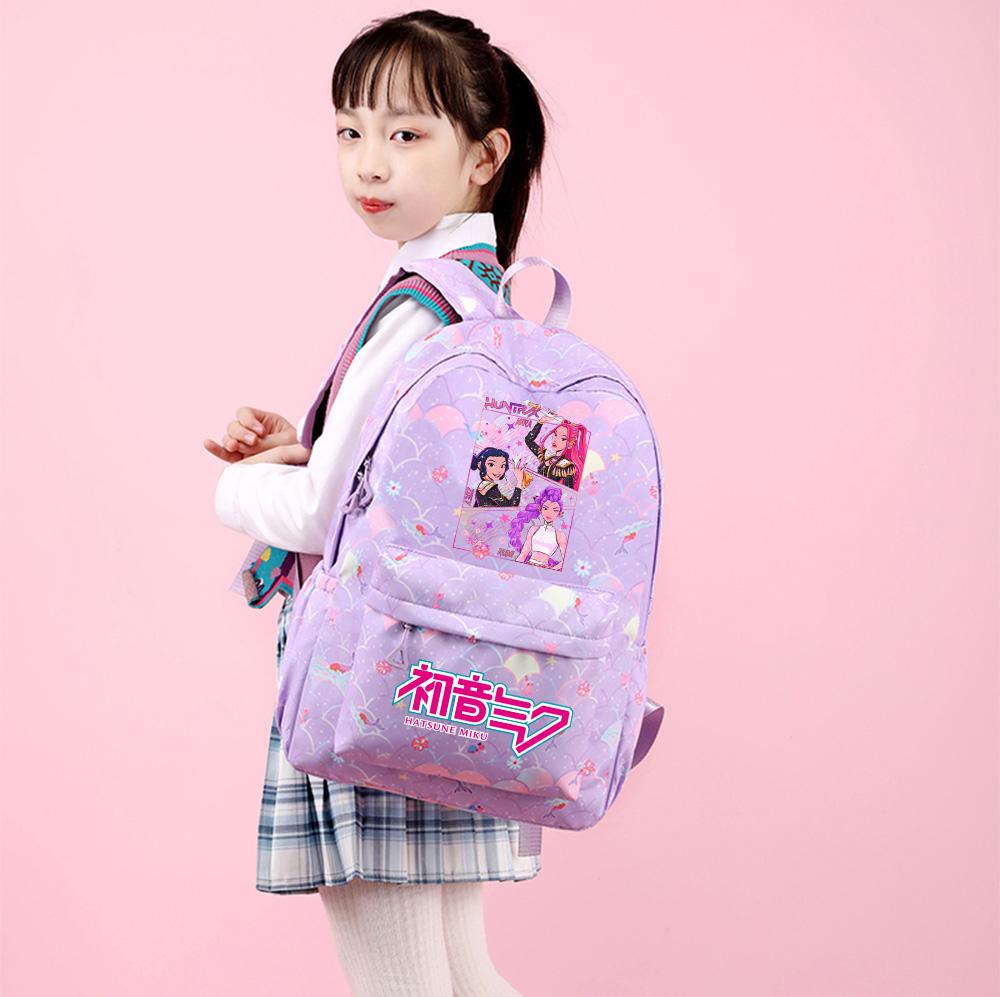 3Pcs/set Anime Cartoon Demon Hunters Printed Backpack Handbag Pencil Case for Teenger Student Girl Boy Large Capacity Waterproof Bookbag