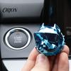Trendy Car Interior Decoration Bulldog Start Stop Button Cover, Ignition Switch Protective Ring Metal Trim for Push Start, Steering Wheel Decor,
