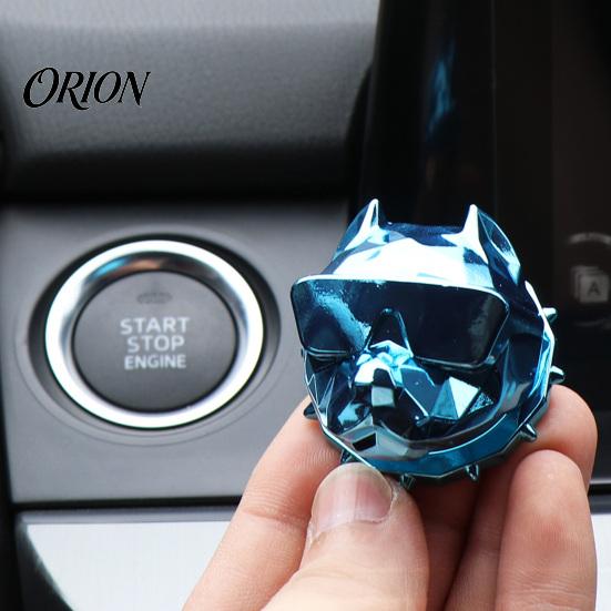 Trendy Car Interior Decoration Bulldog Start Stop Button Cover, Ignition Switch Protective Ring Metal Trim for Push Start, Steering Wheel Decor,