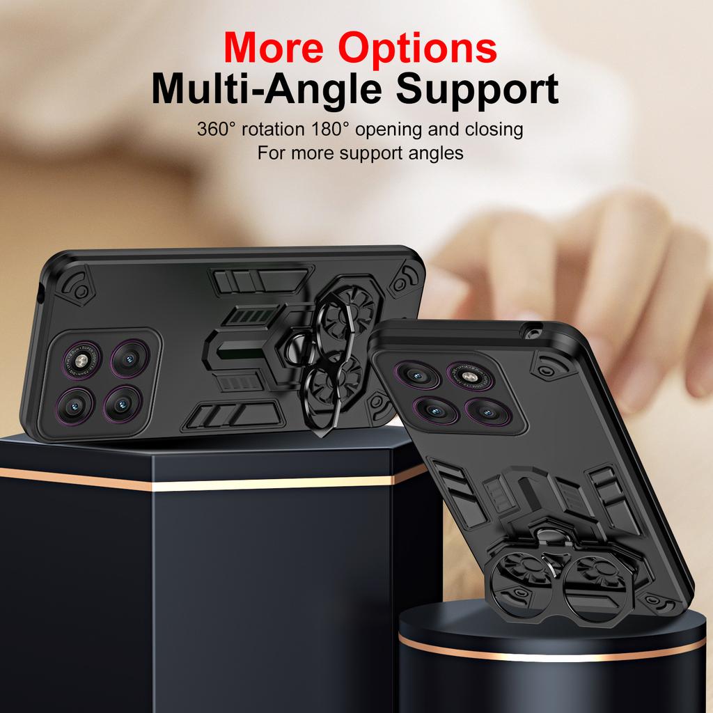 Case for Motorola Moto Edge 60 Pro Fusion Stylus 50 Neo Protective Cover Shockproof Armor Metal Ring Kickstand Fundas Coque