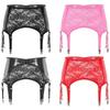 Porte-jarretelles en dentelle florale et cuir PU pour femmes, 6 pinces métalliques, Lingerie à bretelles