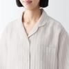 MUJI Natural Lyocell Linen Pajamas FDB06A3S Light Gray Stripe M Cool-to-the-touch Short-sleeve Women's