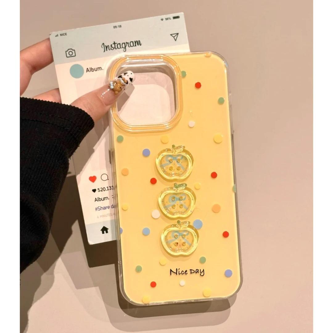 

Single Layer Green Background with Colorful Polka Dots for Apple 16promax/15/14/13 All-inclusive Mobile Phone Case Ip12 For Apple 6