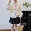 Lazy Wind Doll Collar Sweater Jacket Autumn and Winter New Loose Design Love Buckle Knitted Cardigan Women