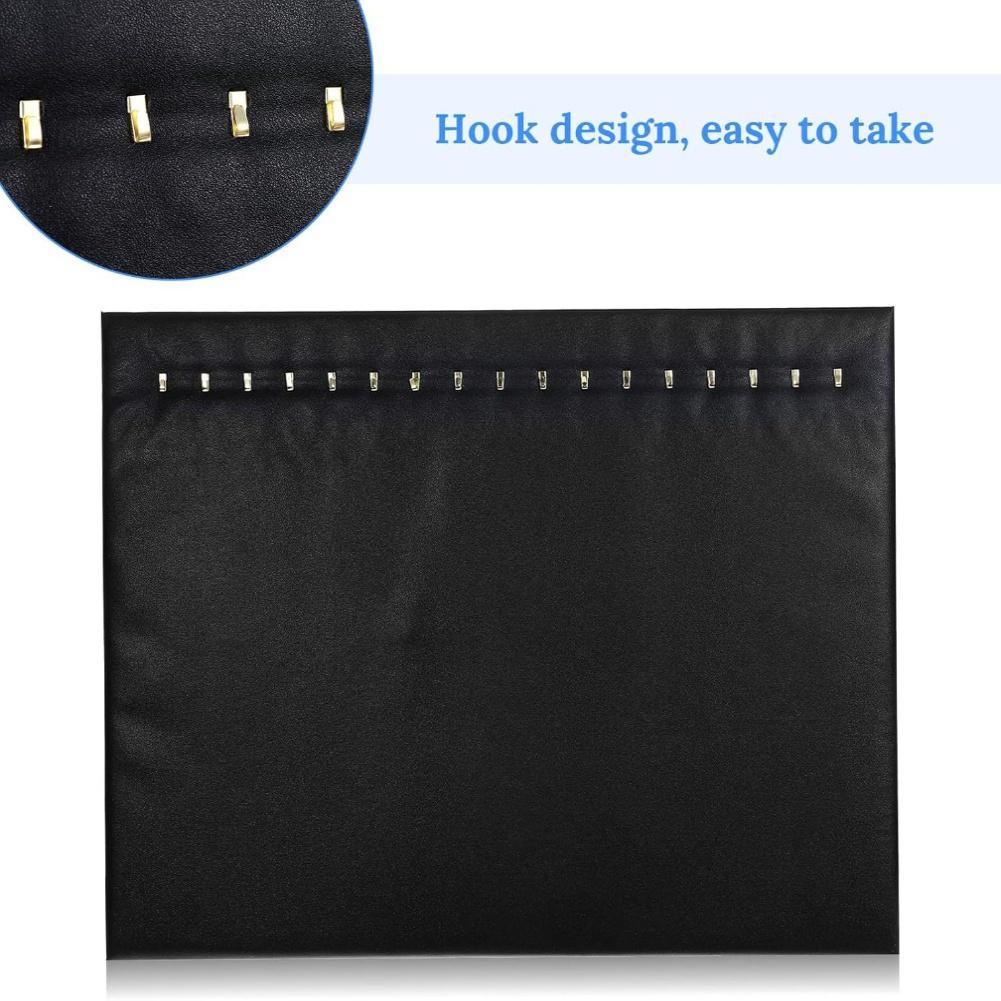 Set of 4 Jewelry Stands with 17 Hooks and Leather Designed for Efficient Display of Necklaces Bracelets and Chains