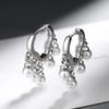 Simple Female Earring  Sterling SIlver Cloud Tassel Stackable Pearl Earrings for Women Wavy Pattern Ear Wedding  Gift