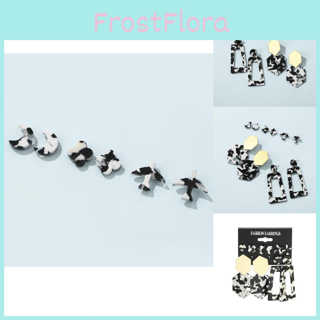 Versatile Print Leopard Earrings Modern Star Shape Acrylic Studs For Occasions All