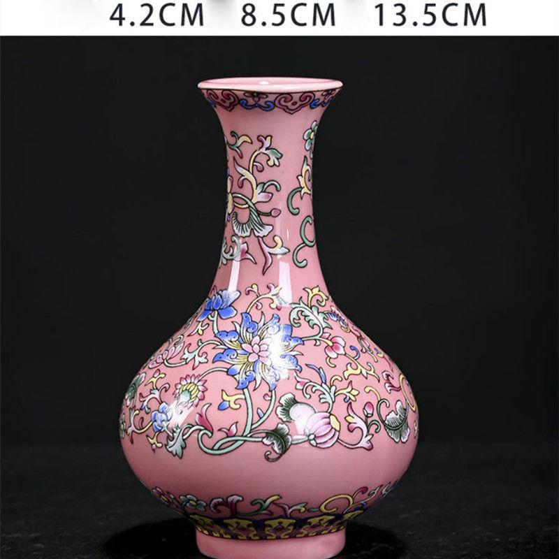 Enamel Flower Vase Decoration New Chinese Retro TV Cabinet Decoration Ceramic Minimalist Chinese Flower Arrangement Vase ZF517