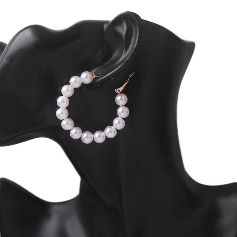 Imitaiton Zircon Hoop Earrings for Women Elegant Korean Fashion Girls Ear Accessories White Color Zircon Earrings Wedding Zircon