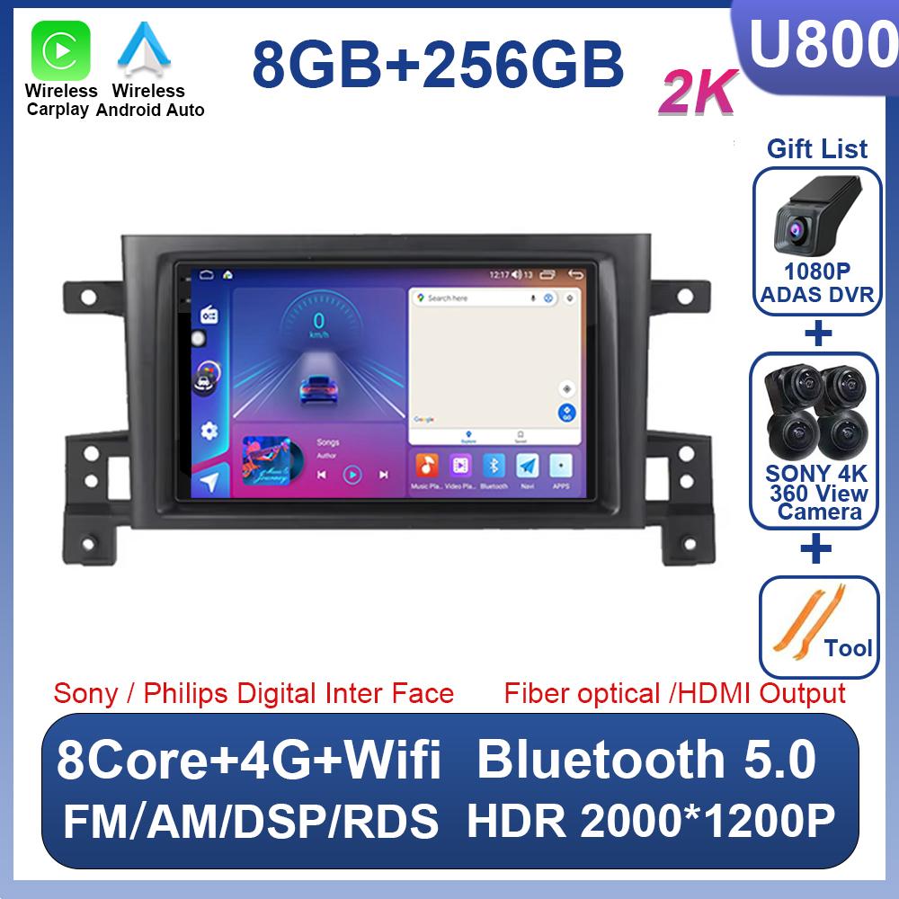 Car Radio Android 14 For Suzuki Grand Vitara 3 2005-2010 2011-2015 Car Radio Multimedia Player GPS Carplay Androidauto WIFI 2din