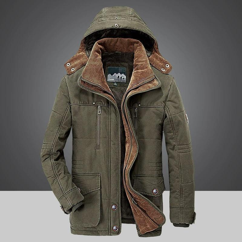 High Quality Male Fit Winter Coats Multi-pocket Cargo Jackets Men Long Winter Coats Down Jackets Hooded Casual Warm Parkas 7XL