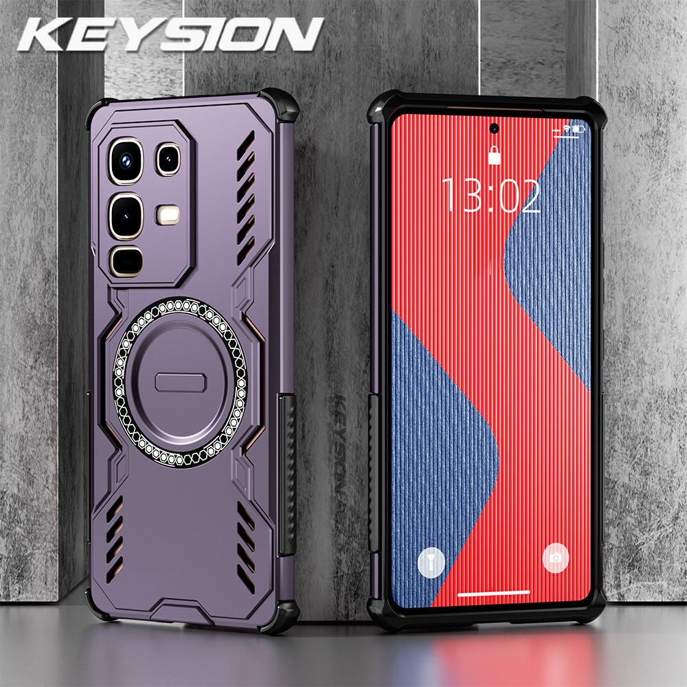 

KEYSION Полый чехол для отвода тепла для Infinix Note 50S 5G, магнитное охлаждение, противоударный чехол для телефона для Infinix Note 50S 5G for Infinix Note 50S 5G фиолетовый