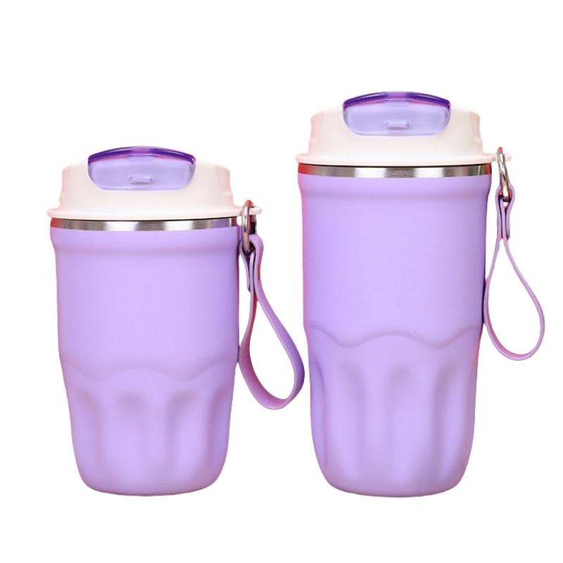 New Solid Color Thermal Insulation Water Cup Coffee Cup with Lifting Rope, Direct Drinking Water Cup for Outdoor Travel