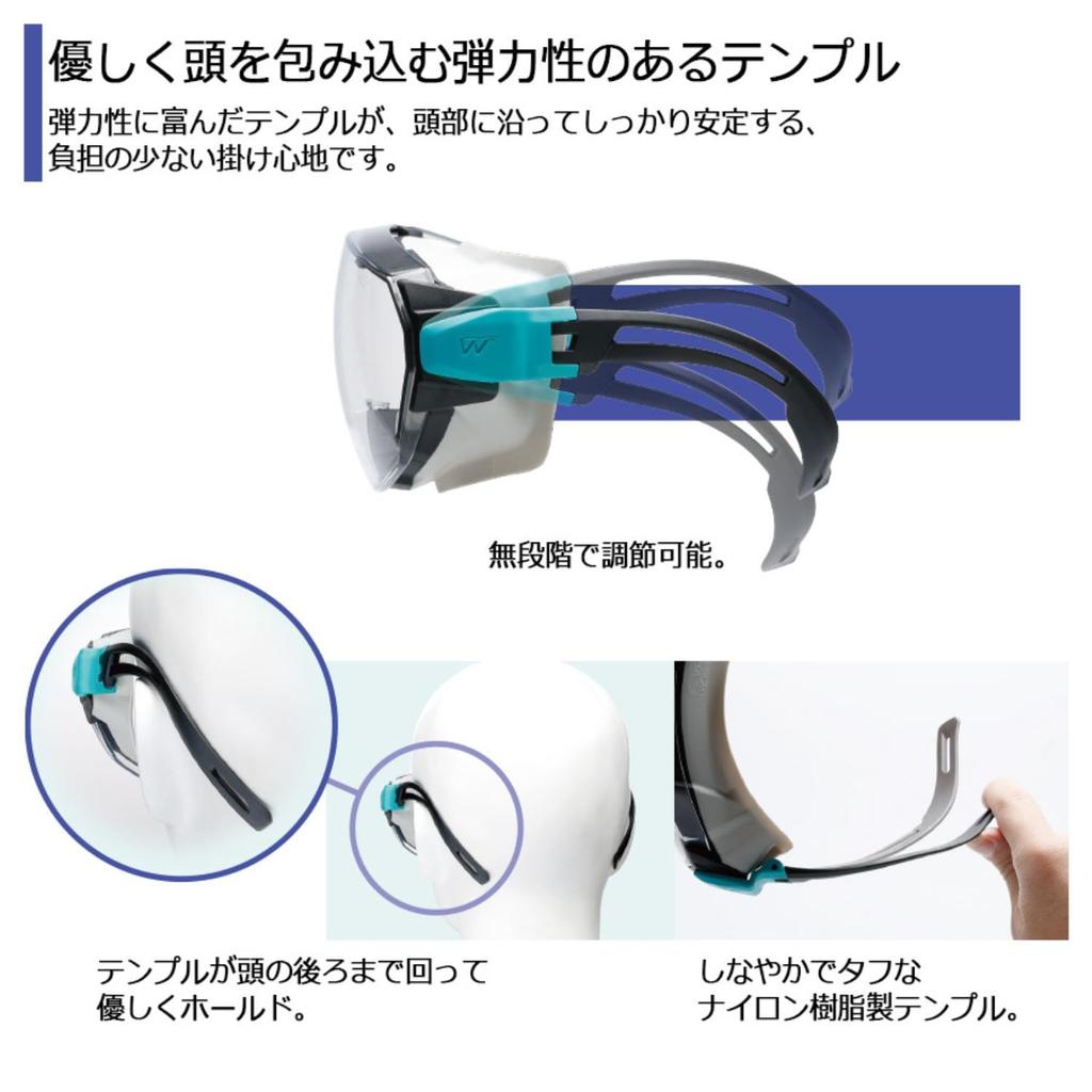 Vision Verde Safety Glasses VG505F Goggles with ventilation UV can be worn over regular [Midori Anzen] holes, double-sided anti-fog, cut, glasses.