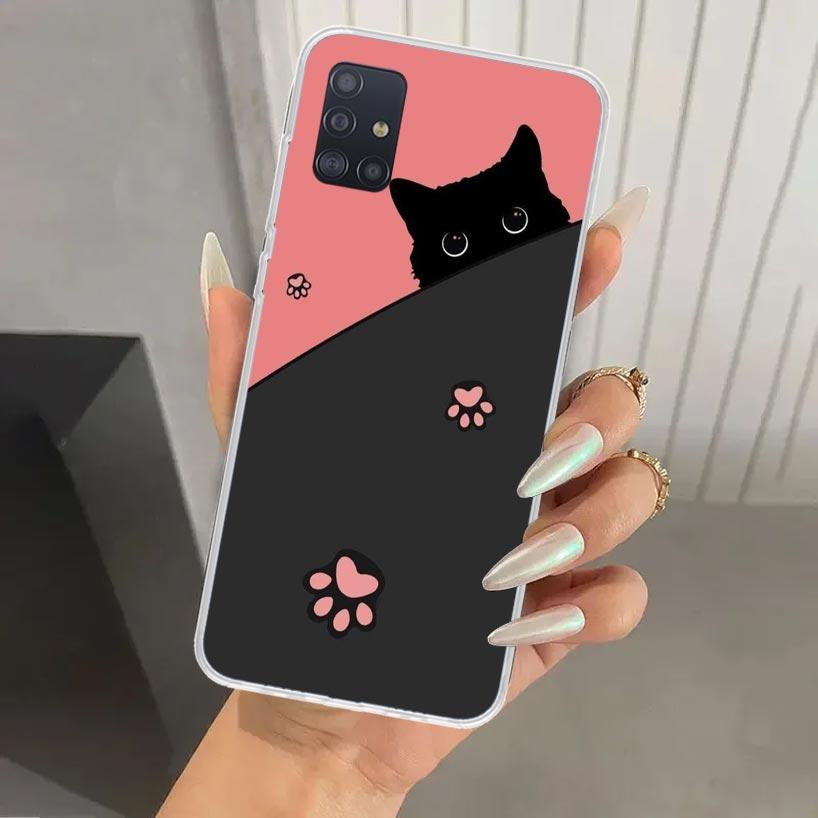 

Забавная лапка кошки Милый чехол для телефона Samsung Galaxy A52 A32 A22 A12 A02S A50S A30S A10S Note 20 Ultra 10 Plus S10 A31 A20 Samsung Note 10