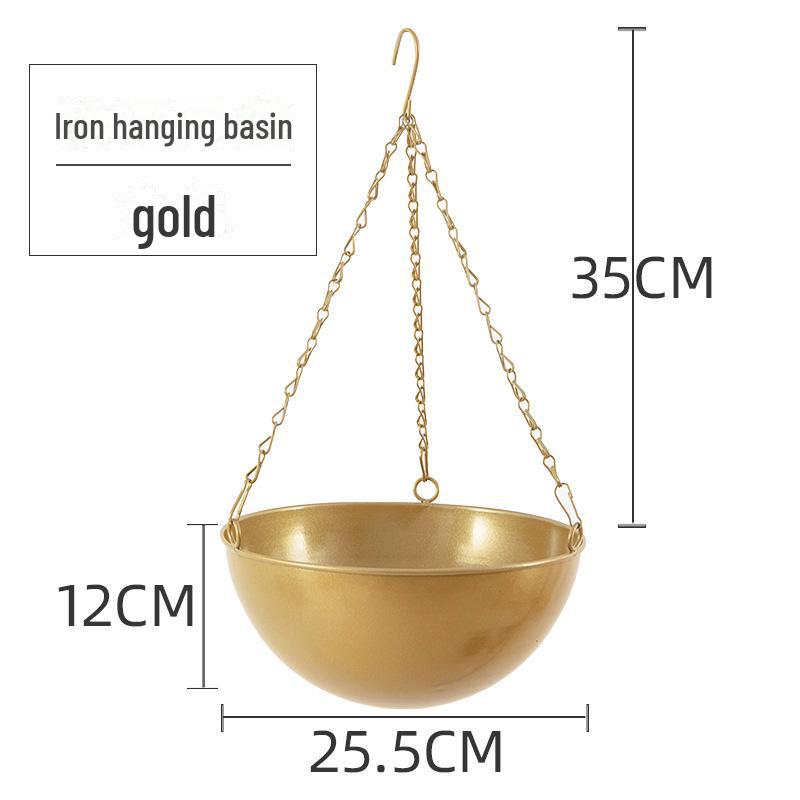 Iron Hanging Flower Pot for Hydroponic and Succulent Plants, European Garden Decoration