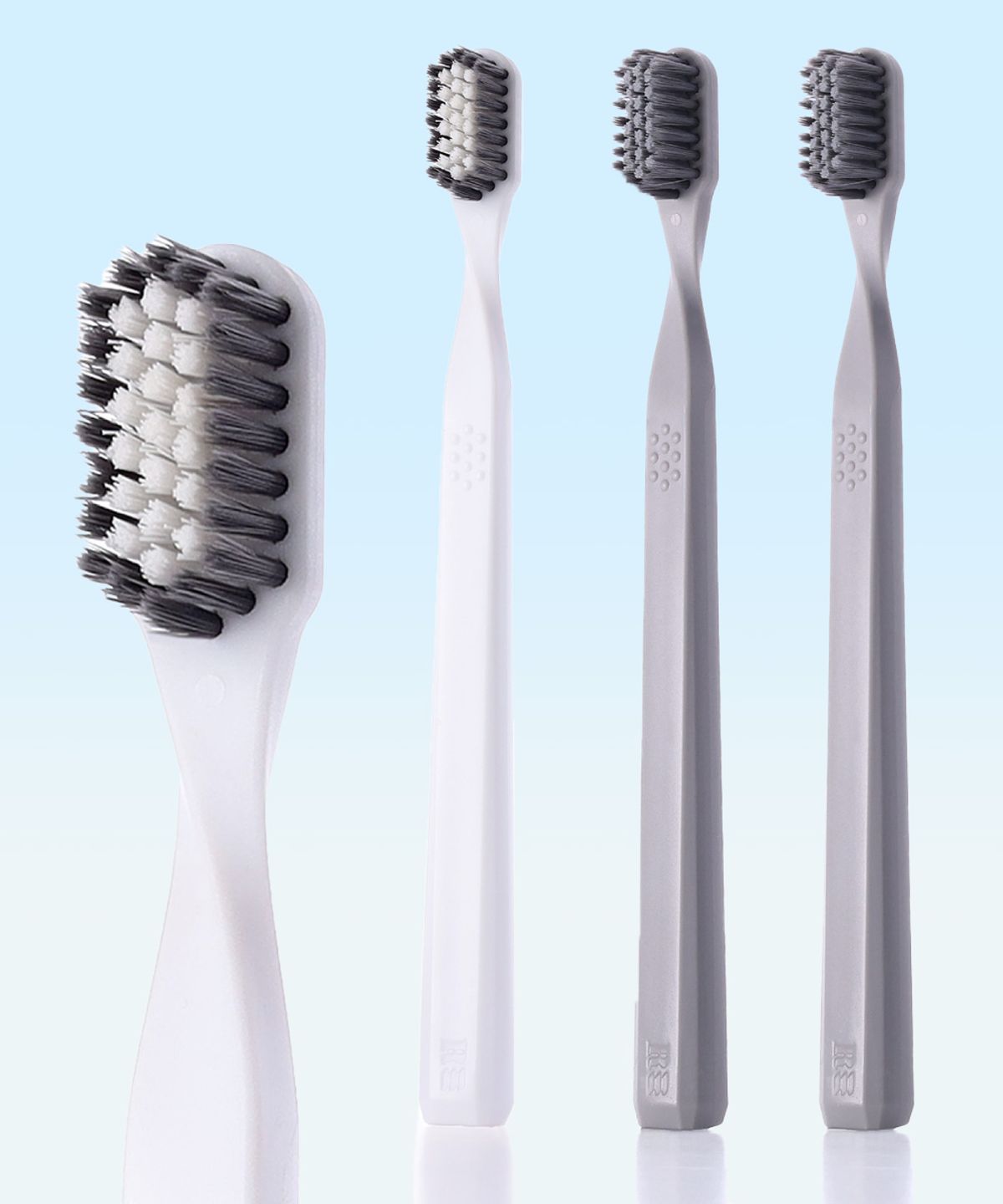 Premium Dental Toothbrush Mixed Bristle 4-Piece Set 4 white ones