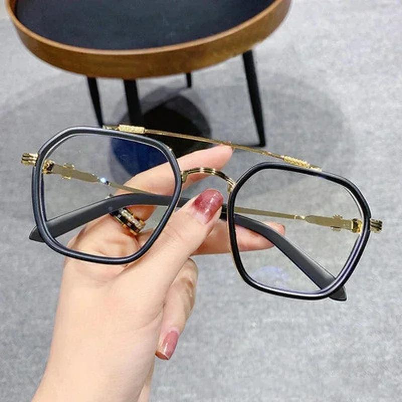1PCs Blue Light Blocking Fashion High-end Glasses gentlemen Optical Clear Glasses Black Square Frame Eyeglasses Anti-radiation