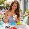 Ripple Texture Ice Cream Storage Cup Compatible with Ninja Creami NC500 NC501 NC700 701-800ml Capacity Food Grade Plastic Container with Lid