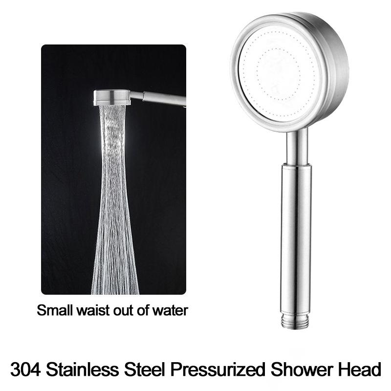 Bathroom 304 Stainless Steel Shower Head Small Waist Pressurized Handheld Nozzle Household Bathroom Shower Head Accessories