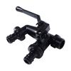 Black Paint Double Outlet Faucet Zinc Zinc Zinc Alloy Garden Water Valve Rust-Proof Bibcock  Outdoor Garden