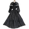Women's Lace Bow Lantern Sleeve Dress A Summer Waist-cinching and Slimming Dress