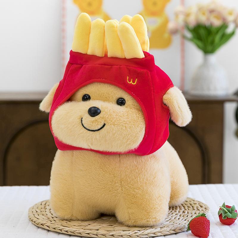 

New French Fries Puppy Plush Toys Cute Golden Retriever Plush Doll Living Room Bedside Ornaments Children s Birthday Gift 20Cm (0.17kg)