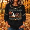 Women's Casual Long Sleeve Printed Crewneck Knit Top for Everyday Wear and Outings