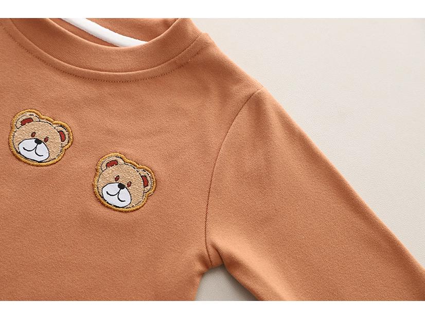 Boys' Bear Sweatshirt & Overalls Set - Spring/Autumn 2025 Casual Two-Piece for Infants