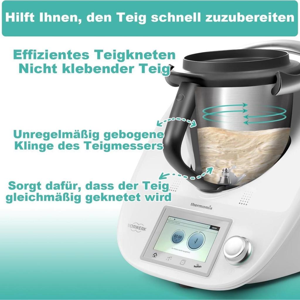 Kompatibler Teigkneter für Thermomix TM6, TM5, TM31 - Edelstahl-Ersatzzubehör