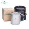Pure Titanium Camping Cup With Foldable Handle Lid Portable Outdoor Water Bottle Hiking Coffee Tea Boiling