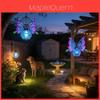 Garden Solar Lantern With Iron Bee And Butterfly Decor For Outdoor Yard Lighting