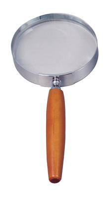 Handheld Lens Diameter Wooden Made In MIZAR-TEC Magnifier, 2.5x Magnification, 90mm, Handle, Japan, RL-1441