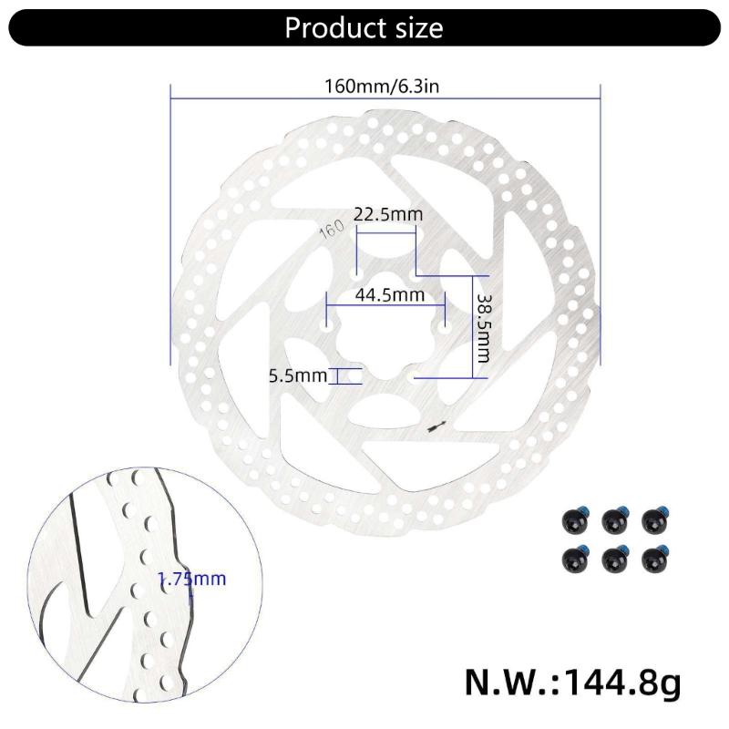 Stainless Steels Bike Disc Brake Rotor with Screws Disc Brake Adapter Road Bike Brakes Rotor Cycling Accessories