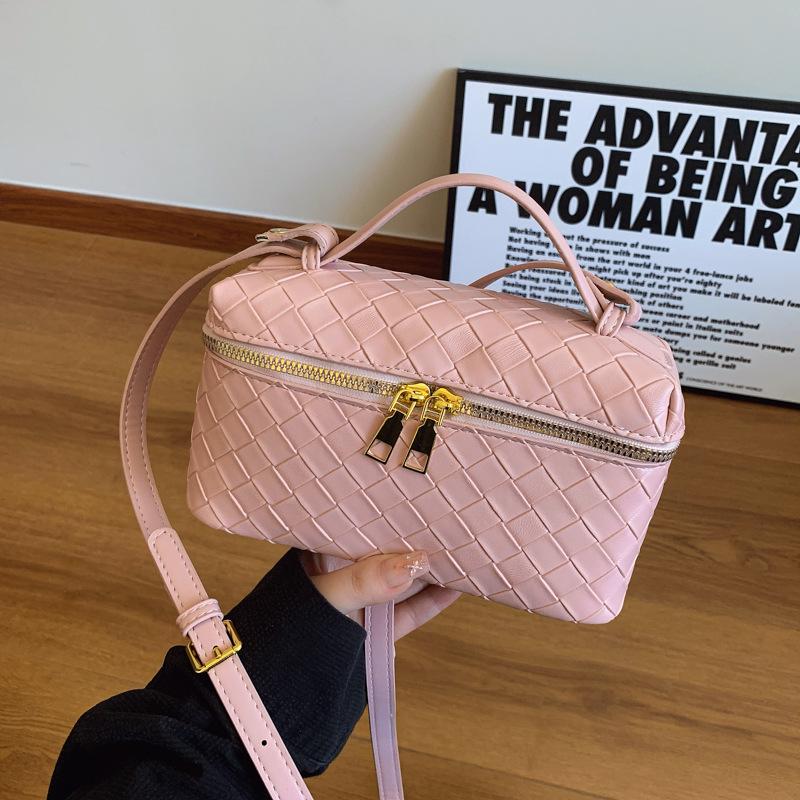 Borsa a tracolla intrecciata con motivo a rombi di alta gamma 2025