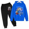 Warm Casual Hoodie Soldier Pattern Colorful Printing Fashionable Comfortable Long Sleeved Children's Set